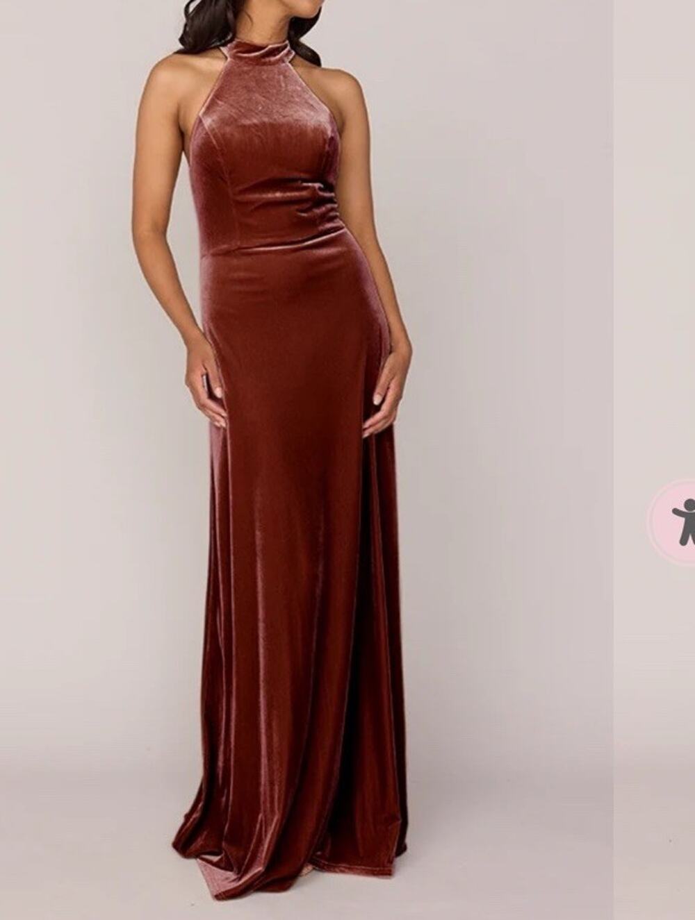 Revelry Tori Velvet Dress - Terracotta